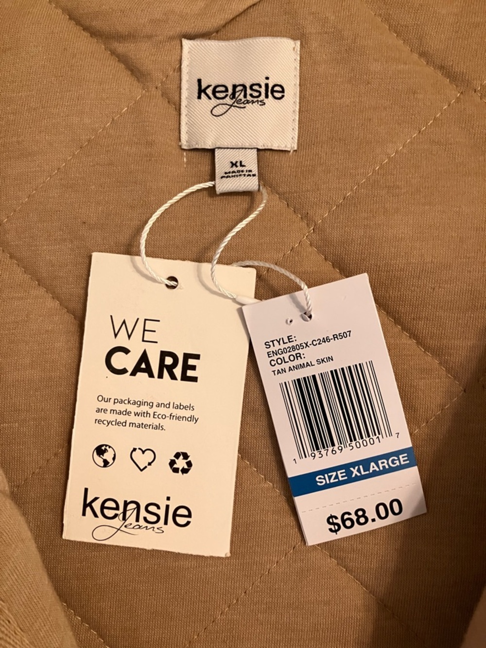Kensie Quilted Puffer Light Spring Jacket Button-Up Leopard Cheetah Extra Large - Picture 10 of 14